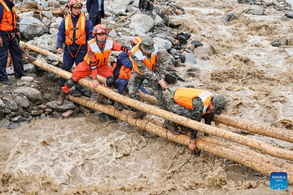 Rescue underway after mountain torrents leave 10 dead, 33 missing in NW China's Gansu