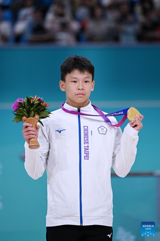 Chinese Taipei wins Men's Inline Freestyle Skating Speed Slalom at 19th Asian Games