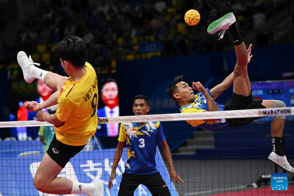 In pics: Men's Regu Preliminary of Sepaktakraw at 19th Asian Games