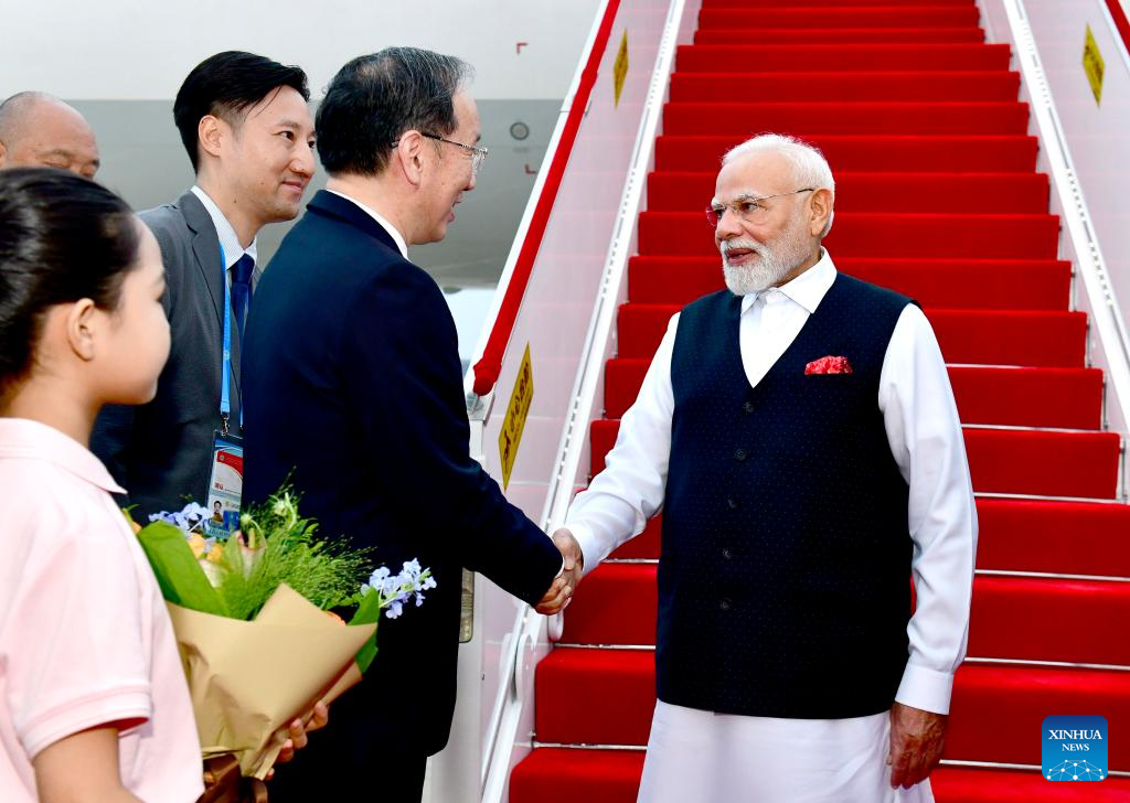 Indian PM arrives for SCO Summit 2025 in Tianjin