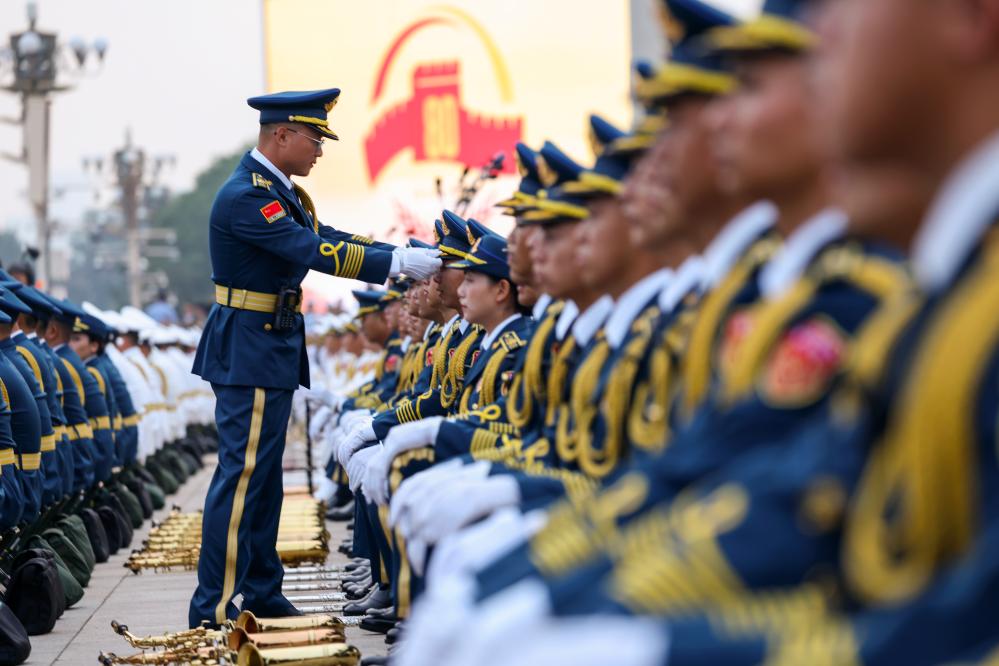 Participants make preparations ahead of gathering marking 80th anniversary of victory over Japanese aggression